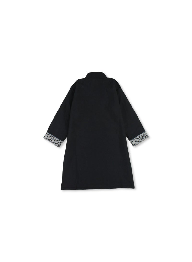 اوركيدز جلباب رمضاني بأكمام طويلة من القطن للأولاد الصغار - أسود - Image 2